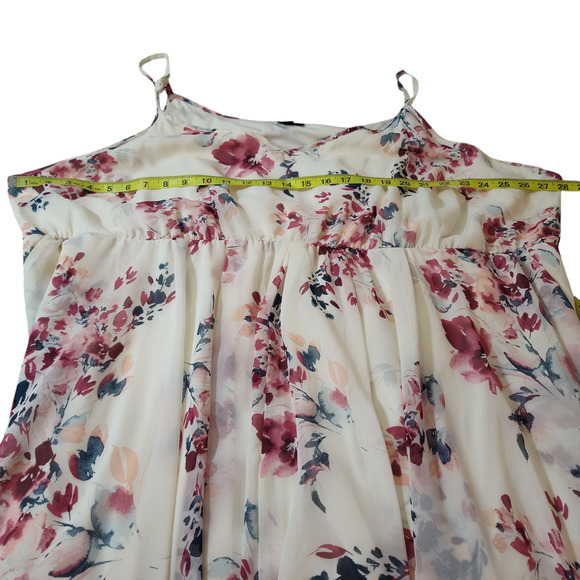 Torrid Dress Womens 5 White Floral Sleeveless Chiffon Lined Pockets Plus Size - Picture 14 of 17